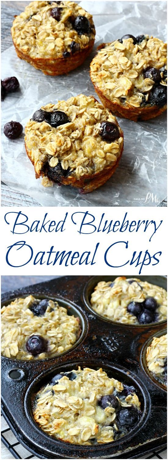Sweetened only with the natural sugars in the bananas, these Baked Blueberry Oatmeal Cups are a healthy way to start your day.