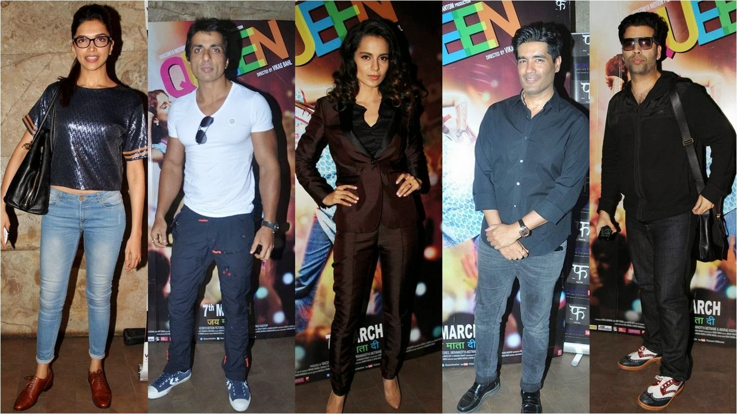 Deepika, Sonu, Kangana, Manish Malhotra and Karan Johar on special screening of Queen at Light Box Theatre Deepika, Sonu, Kangana, Manish Malhotra and Karan Johar on special screening of Queen at Light Box Theatre