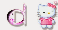 Alfabeto de Hello Kitty en diferentes posturas D. 