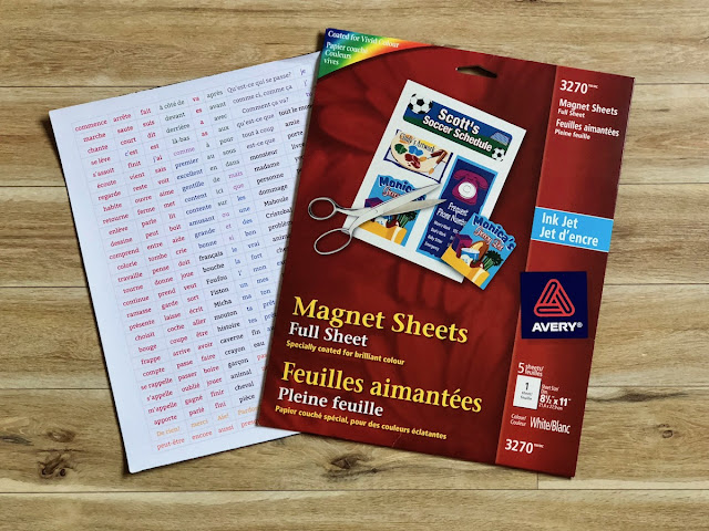 DIY Magnetic Words for La poule Maboule AIM Kit - Avery Magnet Sheets