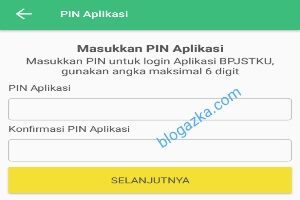 Masukan pin aplikasi Masukkan pin aplikasi