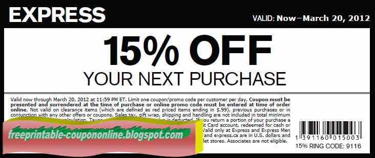 Express printable coupons 2019