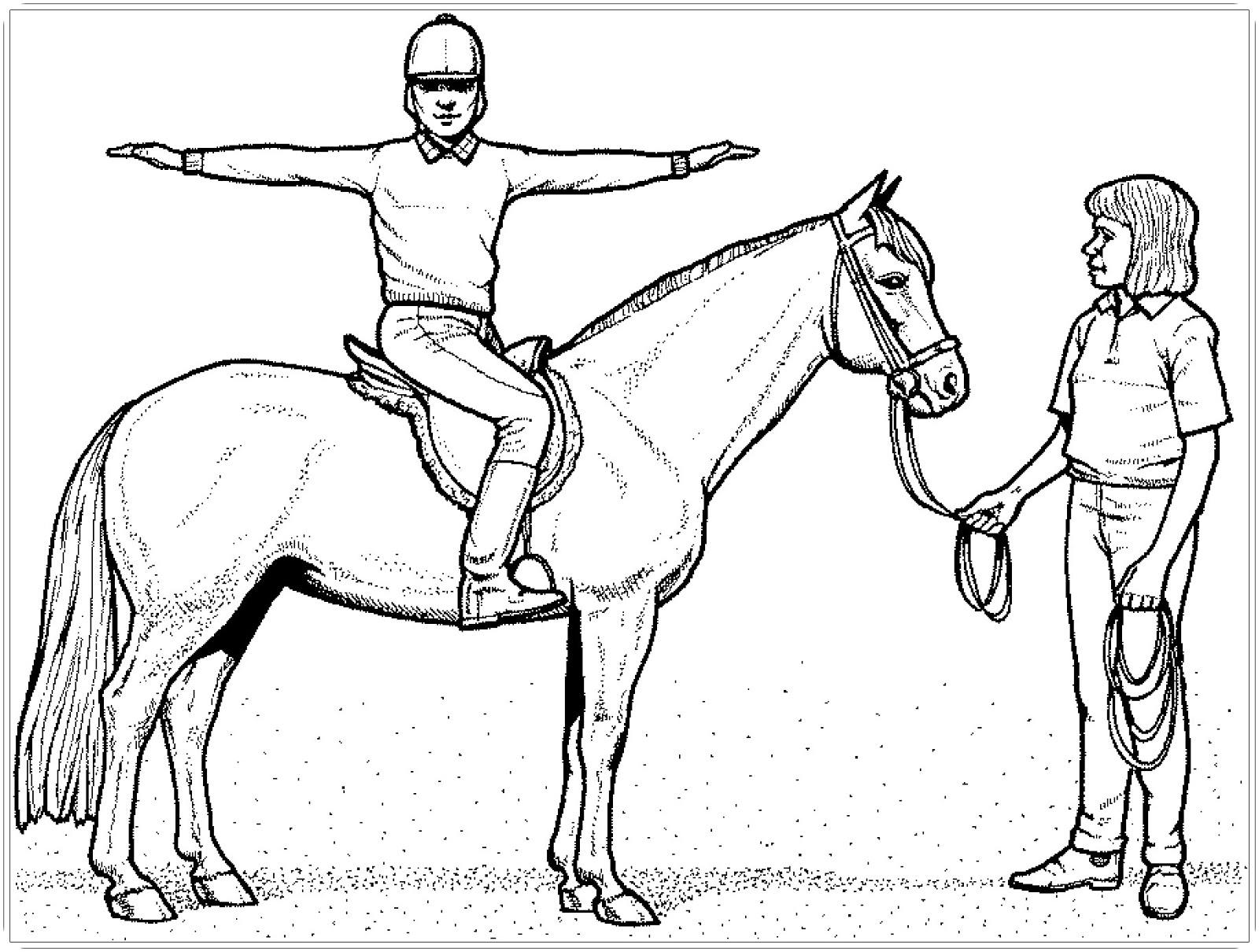 Ausmalbilder zum Ausdrucken: Ausmalbilder Pferde Mit Reiter