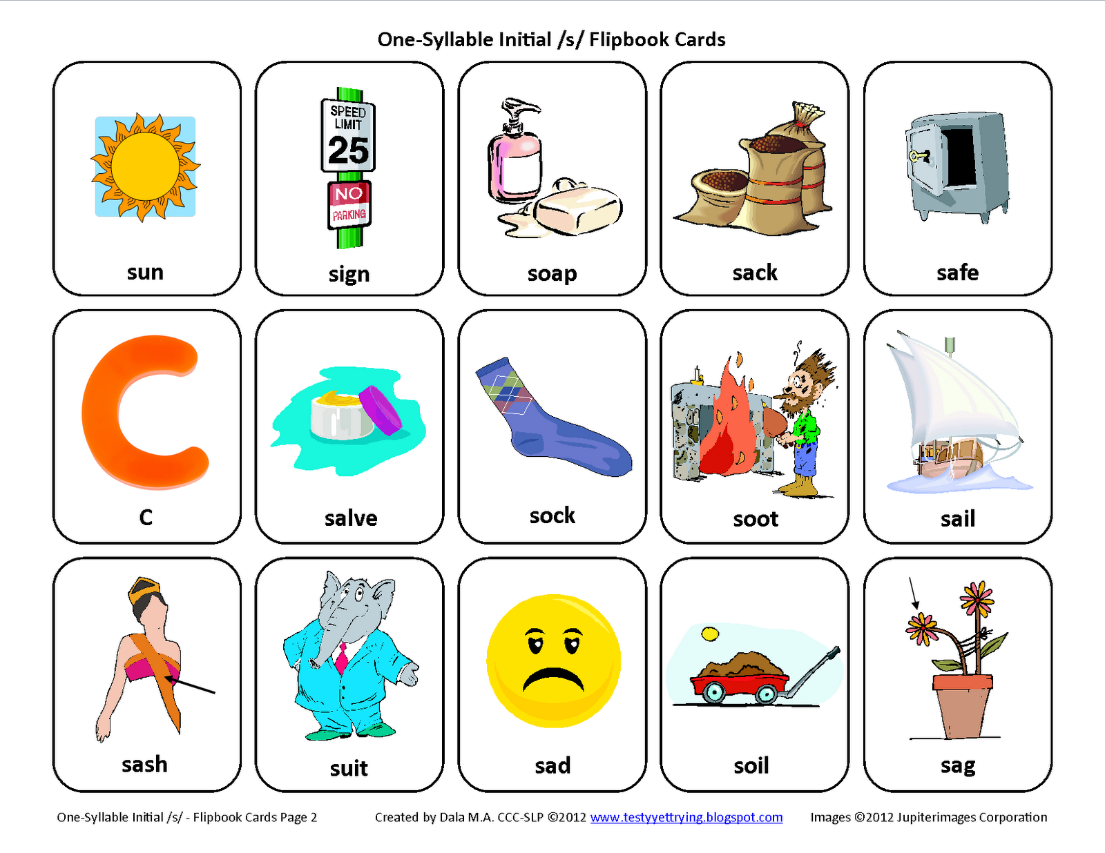 speech word list s