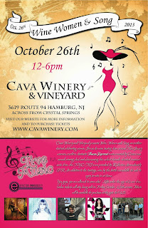 Wine Women and Song Festival: NJ's Cava Winery and Vineyard Presents Outdoor Music Festival on Oct. 26th