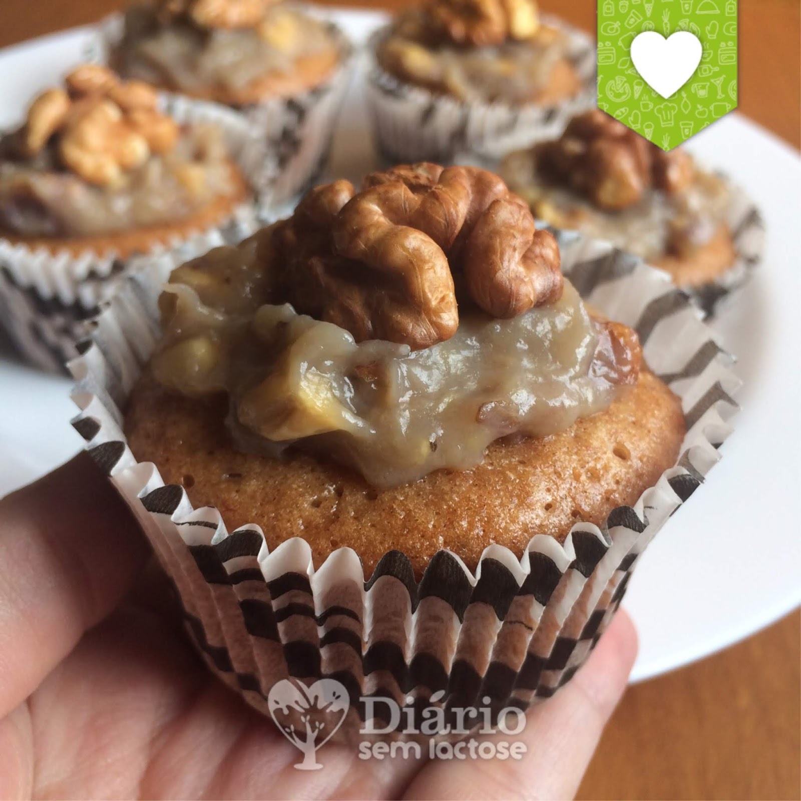 Diário Sem Lactose Muffin de Banana e Nozes