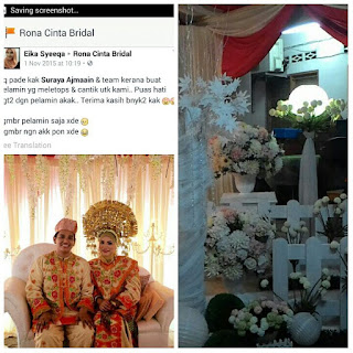 RONA CINTA BRIDAL MEREALISASIKAN IMPIAN RAJA SEHARI ANDA Testimoni 3 Rona Cinta Bridal.