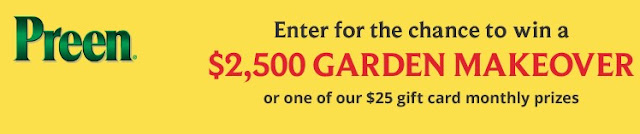 Preen $2,500 Garden Makeover Sweepstakes Preen wants to make gardeners dreams come true by offering them a chance to win $2500 CASH grand prizes or $25 gift cards for runner up prizes!