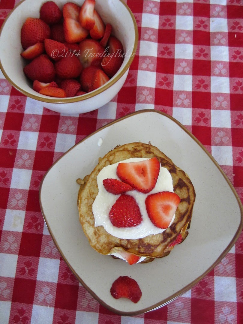 pancakes light con ricotta e fragole