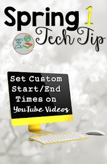 If you use YouTube video clips in your class, then you know how annoying it can be to start and stop at the right places in the video clip. No need to mess with that any longer! Spring Tech Tip 1 is all about how to set custom start and end times on YouTube videos! It couldn't be any easier, so click through to read how. If you use YouTube video clips in your class, then you know how annoying it can be to start and stop at the right places in the video clip. No need to mess with that any longer! Spring Tech Tip 1 is all about how to set custom start and end times on YouTube videos! It couldn't be any easier, so click through to read how.