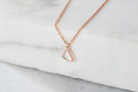 Diamond gold pendant Birthstone necklace with triangle rose cut diamond