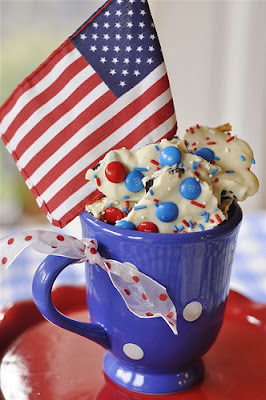 red white and blue cookie bark