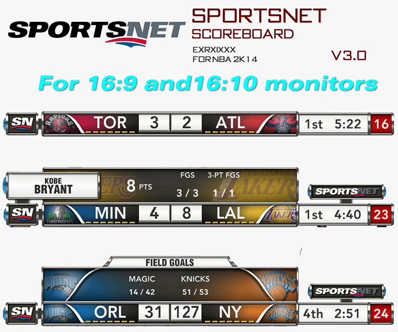 NBA 2K14 Scoreboard Mod (Updated to V3.0) by EXRXIXXX