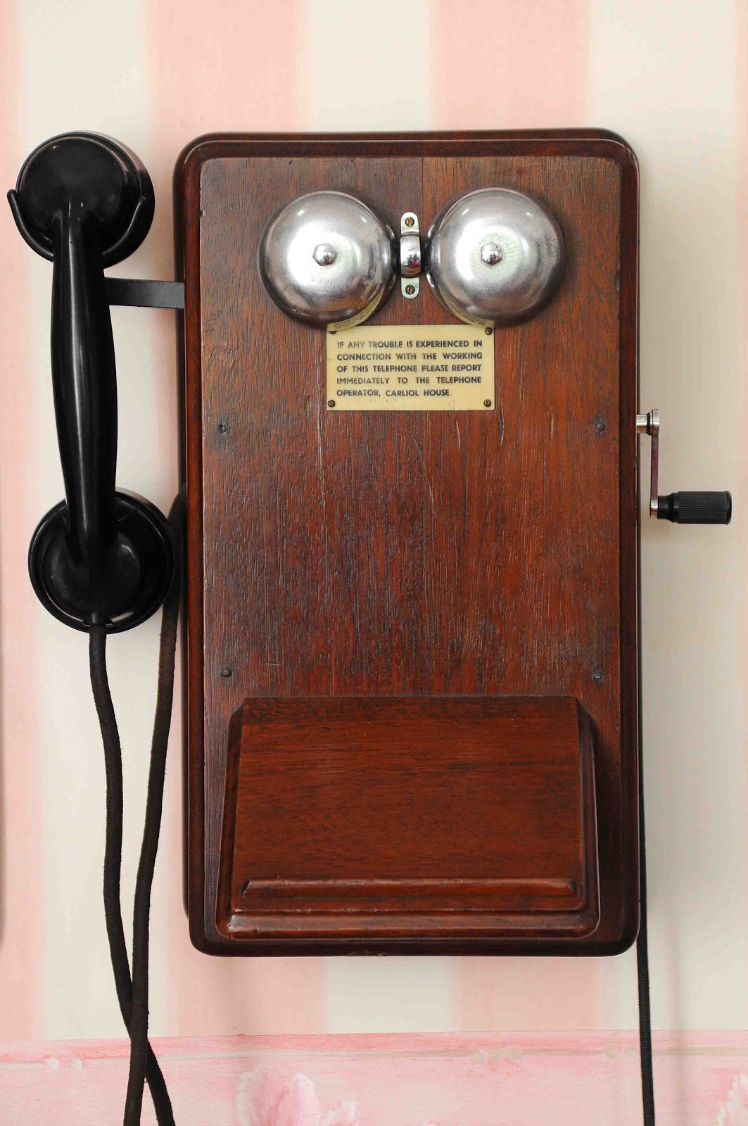 Old Vintage Gallery British Ericsson Wall Telephone Circa 1930