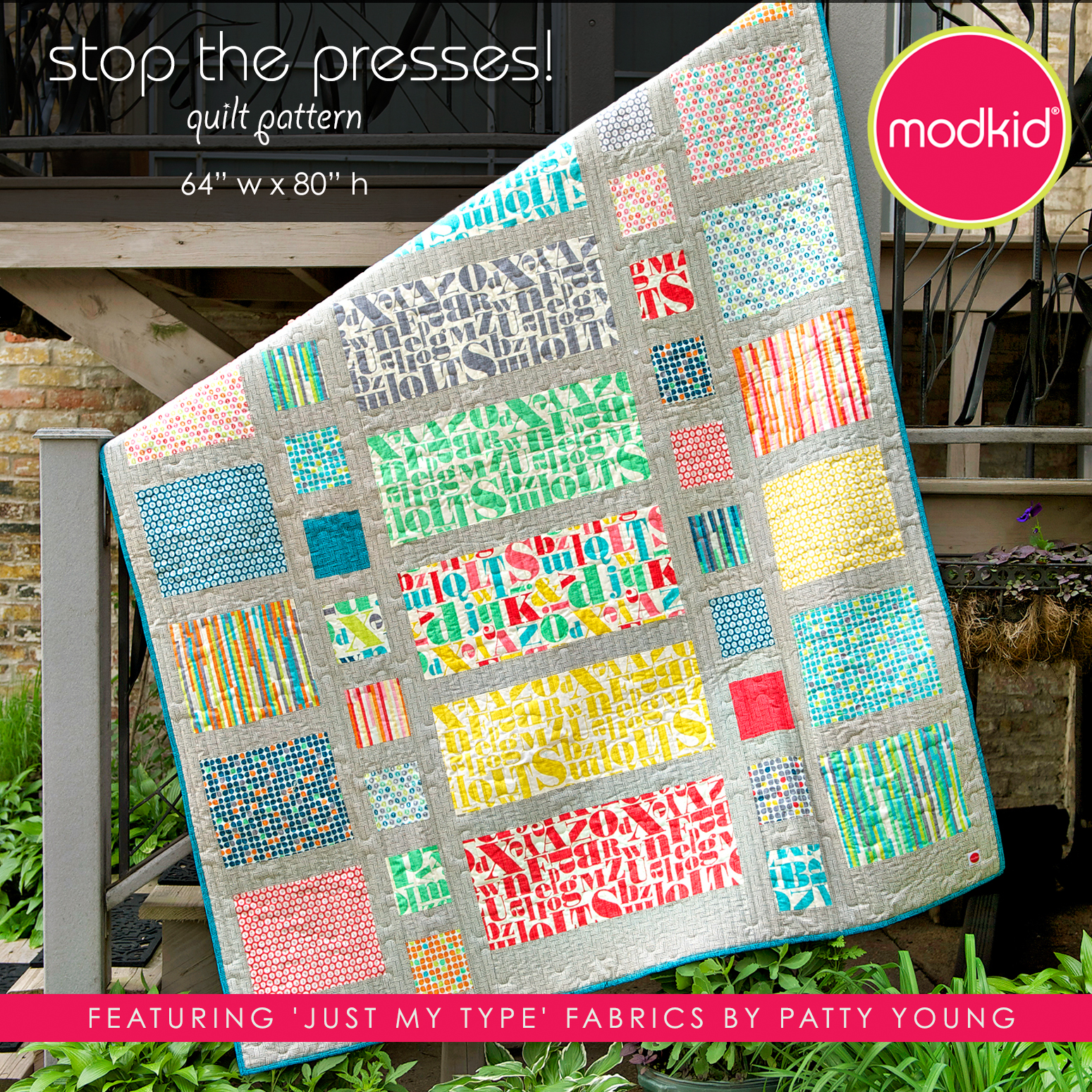 Modkidboutique Fabric Collection Just My Type I Have Designed This Easy To Sew Geometric Quilt That Uses Every Print In The And Best Of All It S Free