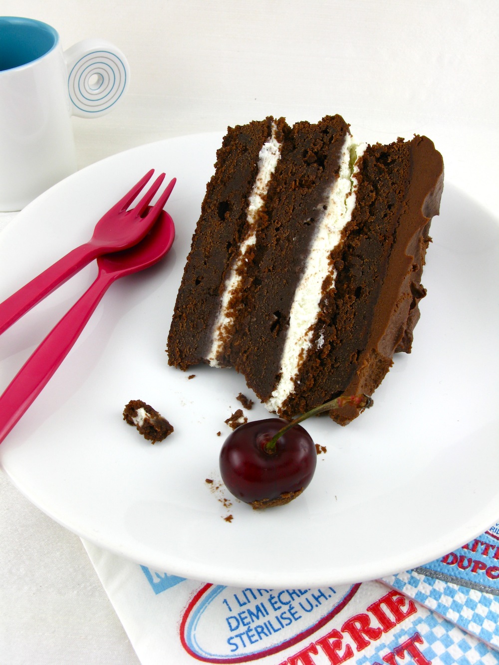 CHOCOLATE TRUFFLE LAYER CAKE WITH CHERRIES Entries General