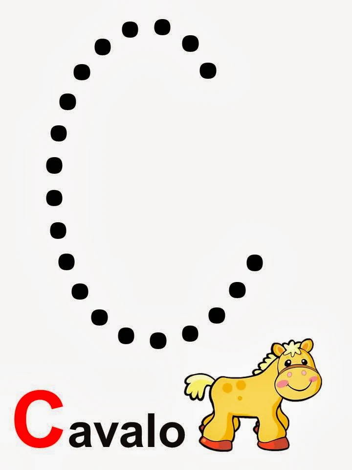 Alfabeto letra C cavalo
