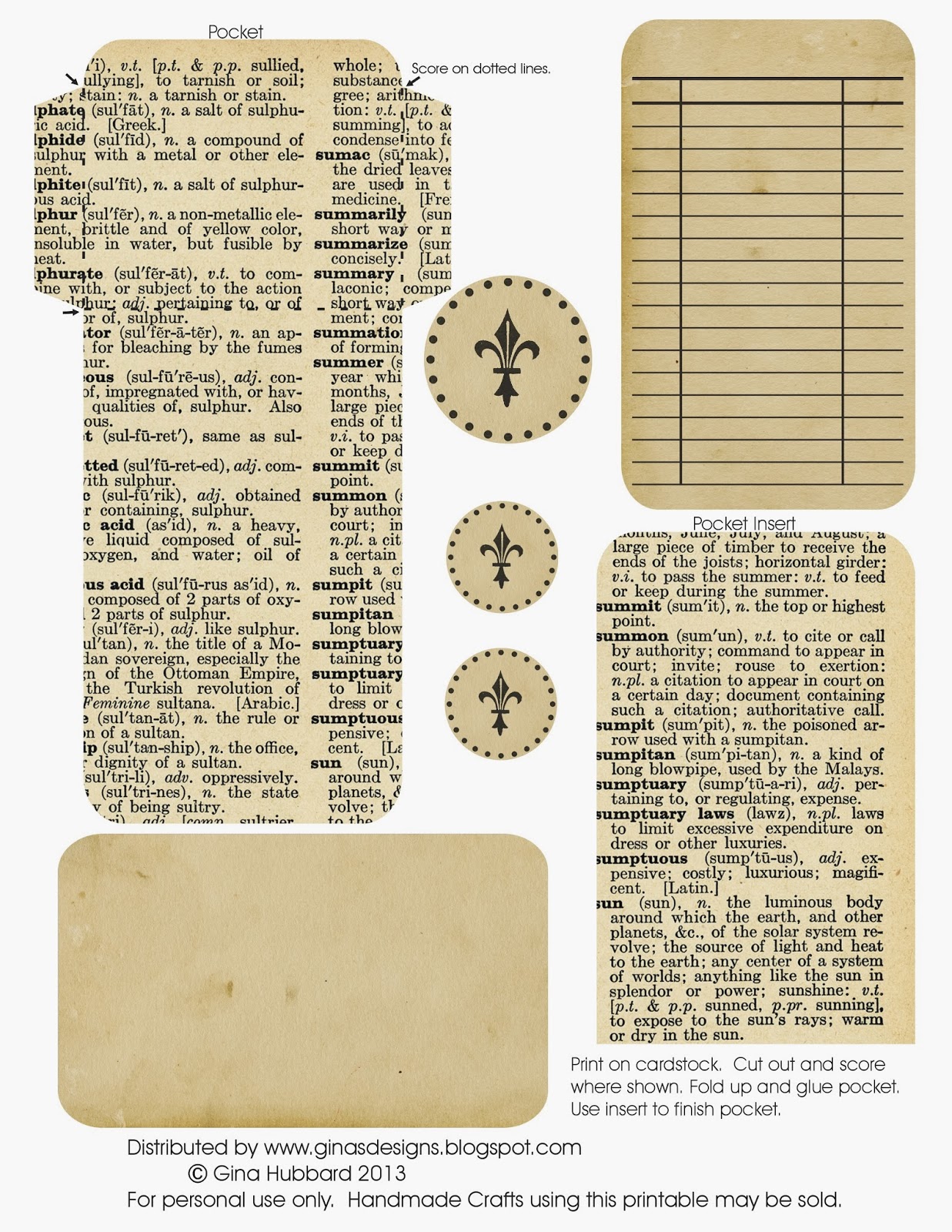 Ginas Designs Freebie Friday Dictionary Page Library Pocket Ginas Designs Freebie Friday Dictionary Page Library Pocket