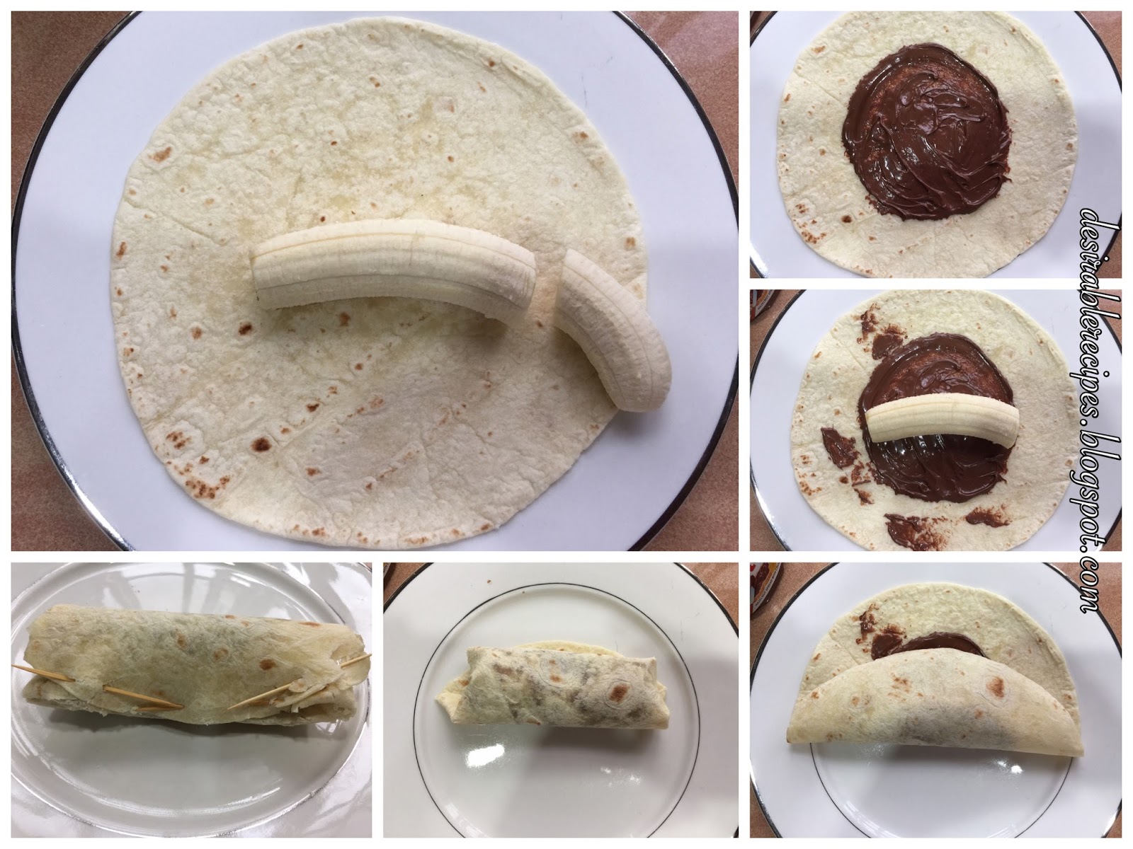 Fried Banana Nutella Tortilla