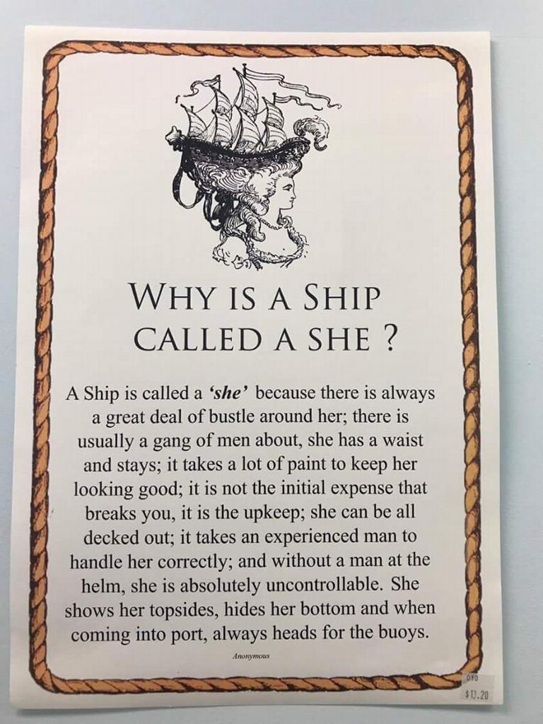Why is a ship is called a she?