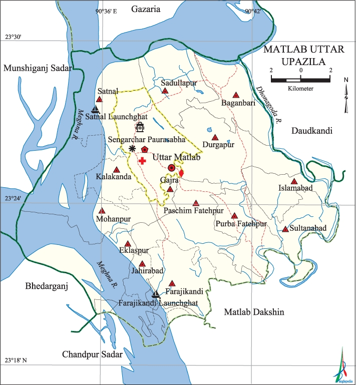 Matlab (Uttar) Upazila Map Chandpur District Bangladesh
