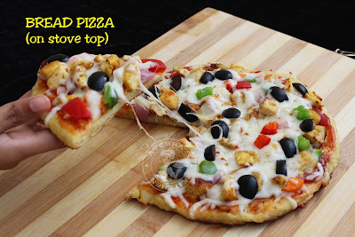 BREAD PIZZA pizza with bread slices no oven bread recipe pizza recipe perfect bread pizza yummy pizza without pizza sauce