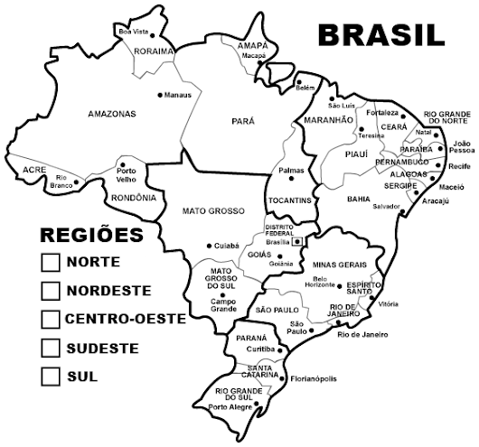 34+ Mapa Politico Do Brasil Para Colorir PNG
