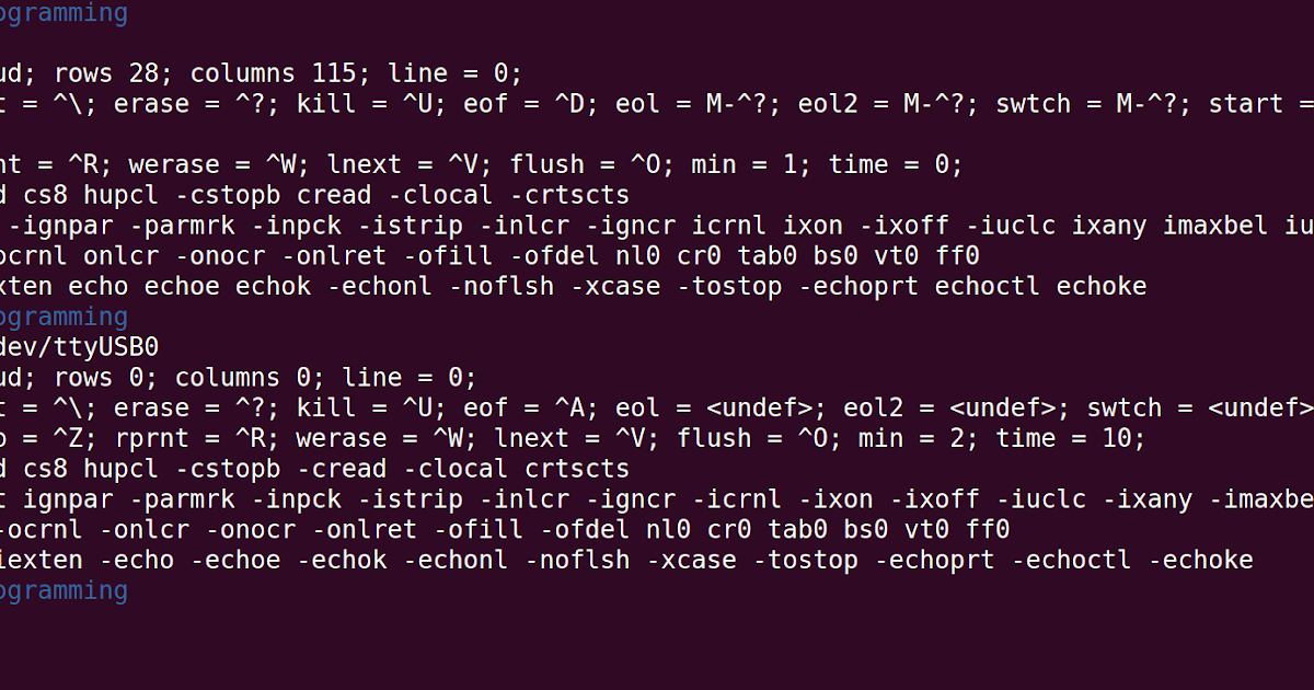 Serial Port Programming Part11 stty tutorial