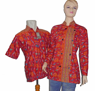 Sarimbit Blus SB-951 Merah model baju batik couple terbaru