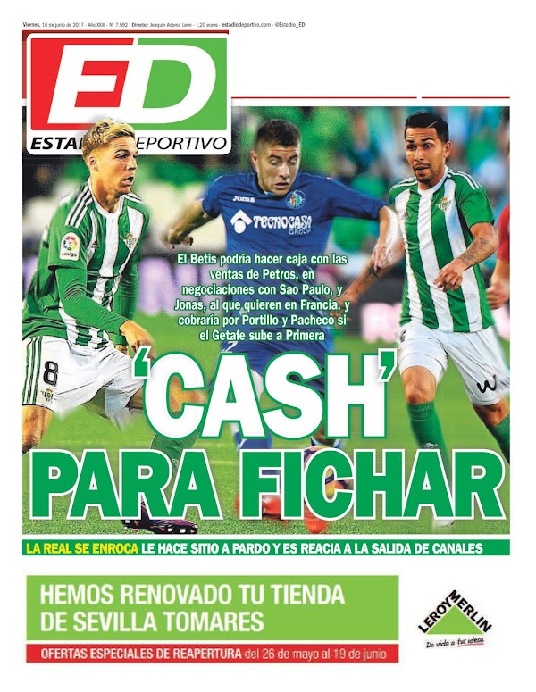 Betis, Estadio Deportivo: "Cash para fichar"