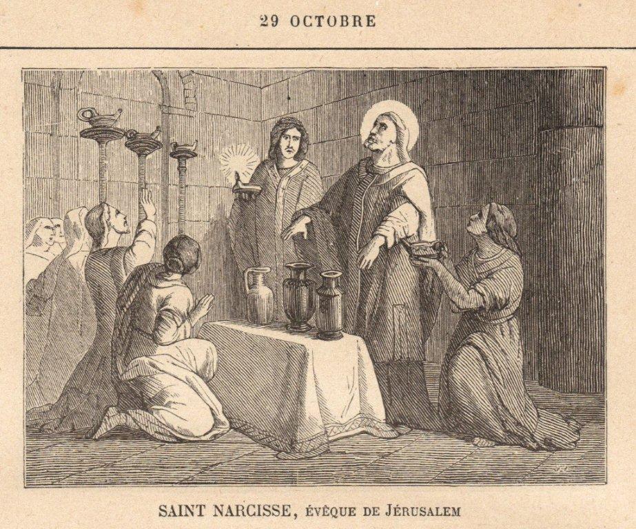 ICONOGRAPHIE CHRÉTIENNE Saint NARCISSE de JÉRUSALEM, évêque