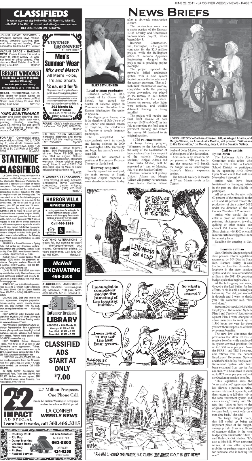 La Conner Weekly News Classified Ads