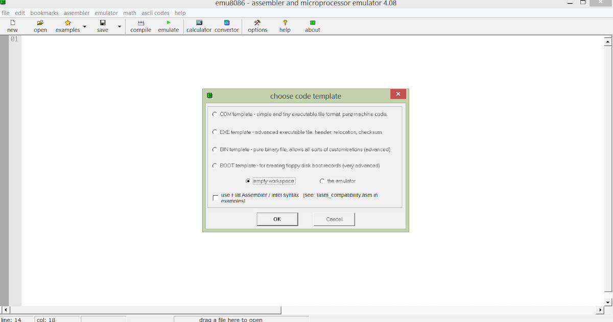 Program to print "Hello World" in Assembly Language using emu 8086