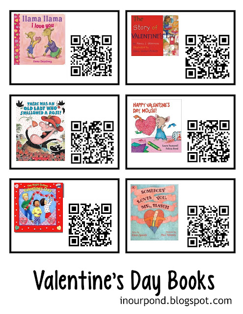QR Codes for Valentine's Day Read-to-Me Books from In Our Pond