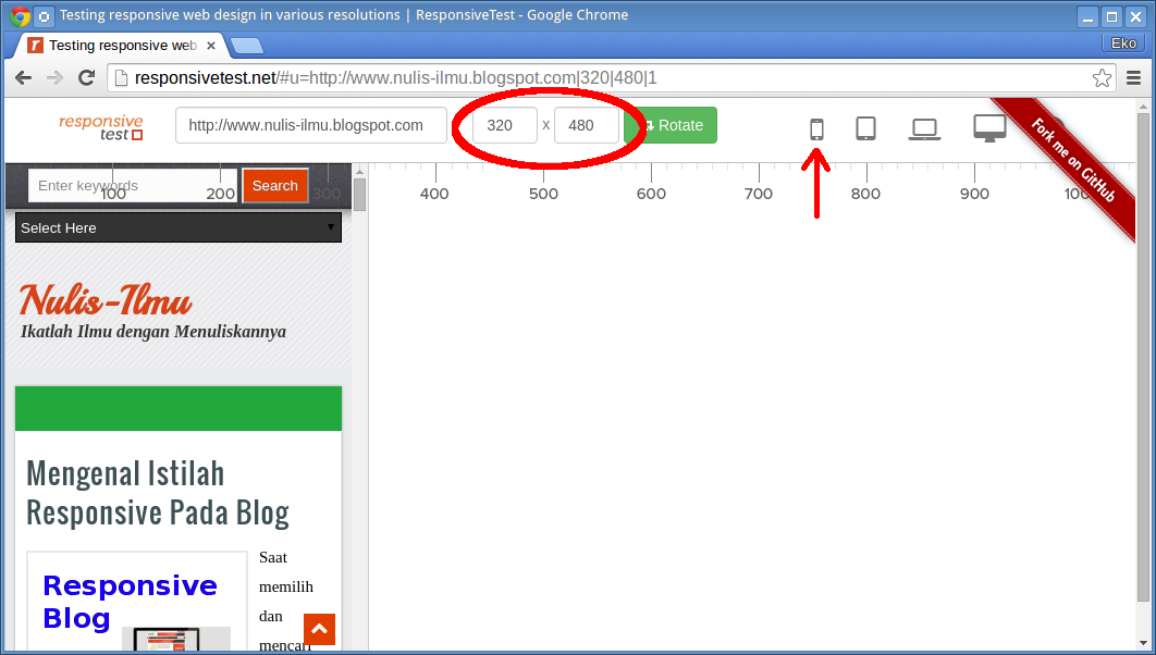 Tampilan responsivetest ukuran 320x480 Tampilan responsivetest ukuran 320x480