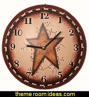 Primitive Star Wall Clock primitive americana decorating style - folk art - heartland decor - rustic Americana home decor - Colonial & Country style decorating Americana bedroom designs - Primitive Country Rustic decor Primitive Star Wall Clock primitive americana decorating style - folk art - heartland decor - rustic Americana home decor - Colonial & Country style decorating Americana bedroom designs - Primitive Country Rustic decor