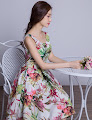 New 2016 Spring Paradise Colorful Floral Bridesmaids Dress