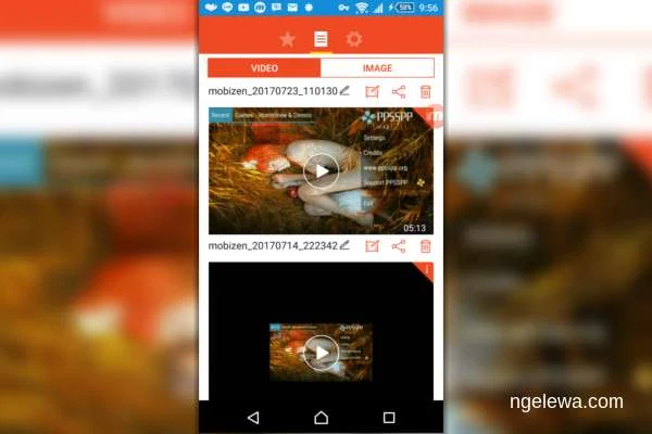 Tampilan galery mobizen screen recorder