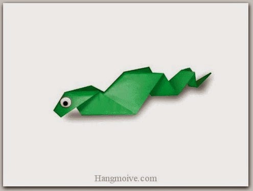 Cách gấp, xếp con rắn bằng giấy origami - Video hướng dẫn xếp hình Động vật - How to fold a Snake