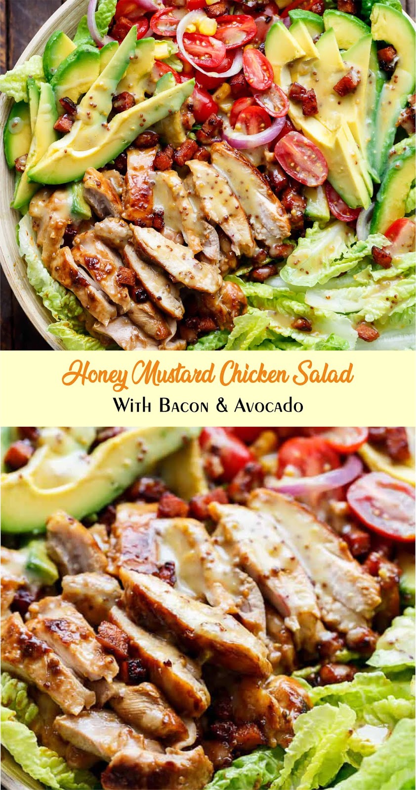 Honey Mustard Chicken Salad With Bacon & Avocado