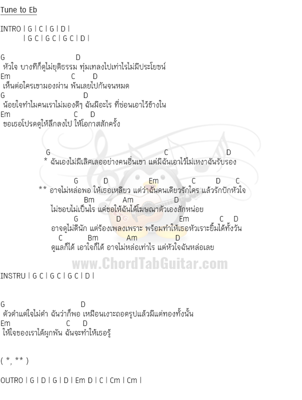 คอร์ดเพลง คอร์ดกีตาร์ เนื้อเพลง หล่อเลย เพลงใหม่ พลพล