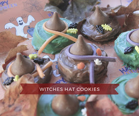 Fill the Cookie Jar with Easy Witches Cookies made with oreo cookies and hershey kisses.