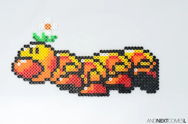 Super Mario World wiggler perler bead craft from And Next Comes L