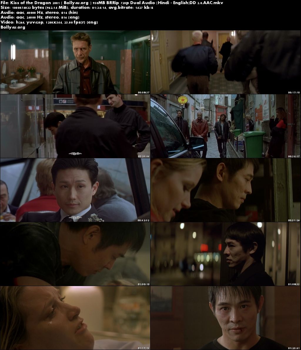 Kiss of the Dragon 2001 BRRip 950MB Hindi Dubbed Dual Audio 720p Download