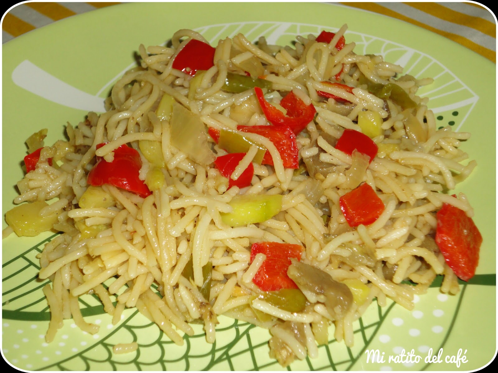 Mi ratito del café: Espaguetis con berenjena y calabacín