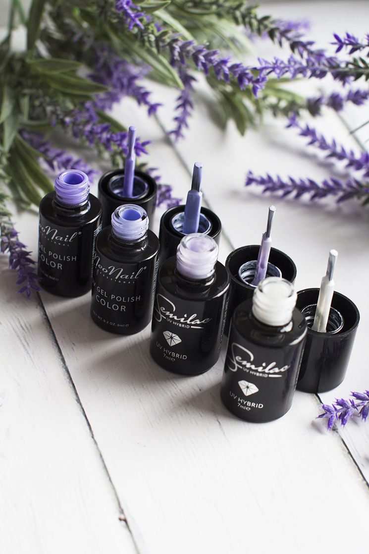 Lavender Mani Semilac 127 Violet Cream 001 Strong Whiteneonail