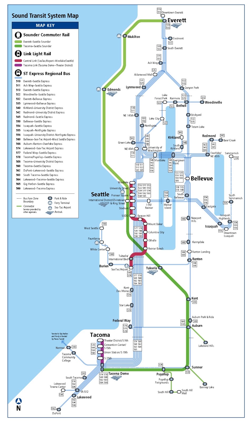 Puget Sound Light Rail Map