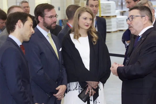 Hereditary Grand Duke Guillaume and Hereditary Grand Duchess Stephanie of Luxembourg visited the headquarters of Ampacet