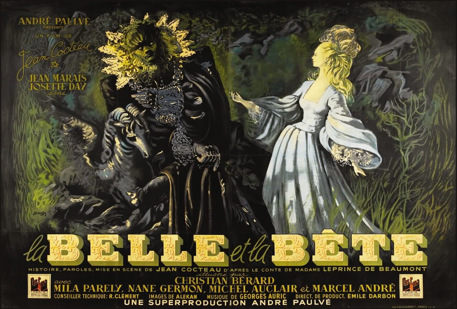 La Belle Et La Bete 1946 Poster Francomac™: Cocteau-1946-La belle et la bête + Bonus