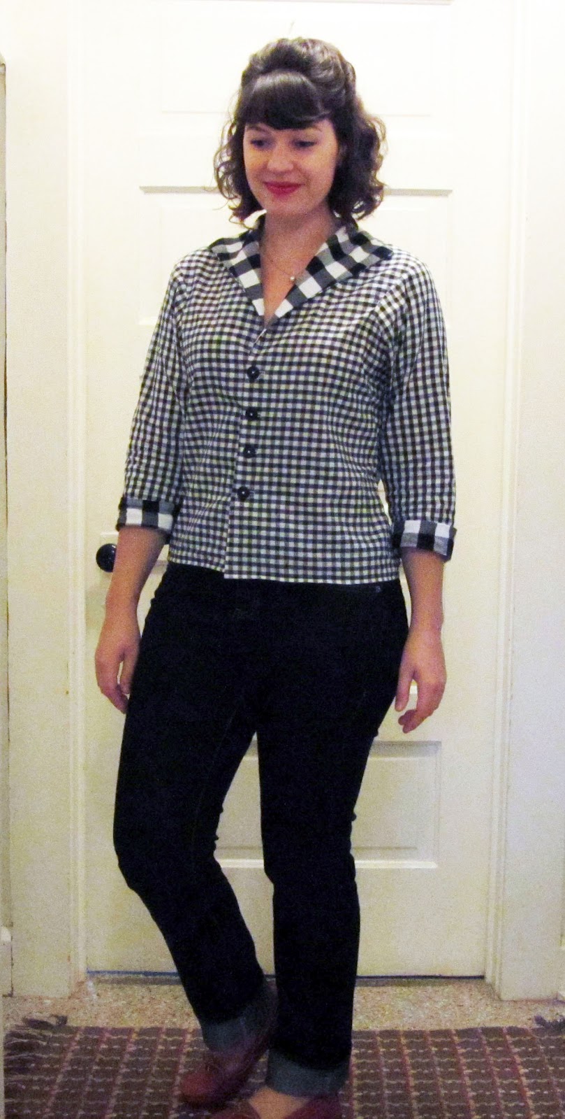 Errant Pear: Finished gingham blouse